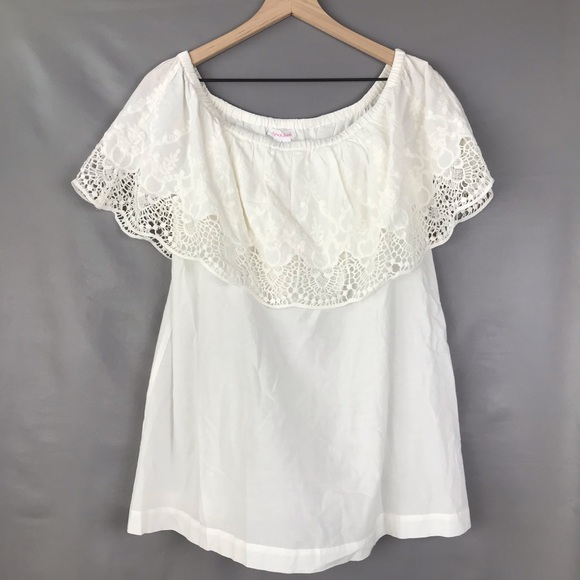 Ingrid & Isabel Tops - Ingrid & Isabel Off The Shoulder Lace Top Sz S